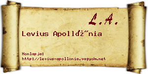 Levius Apollónia névjegykártya